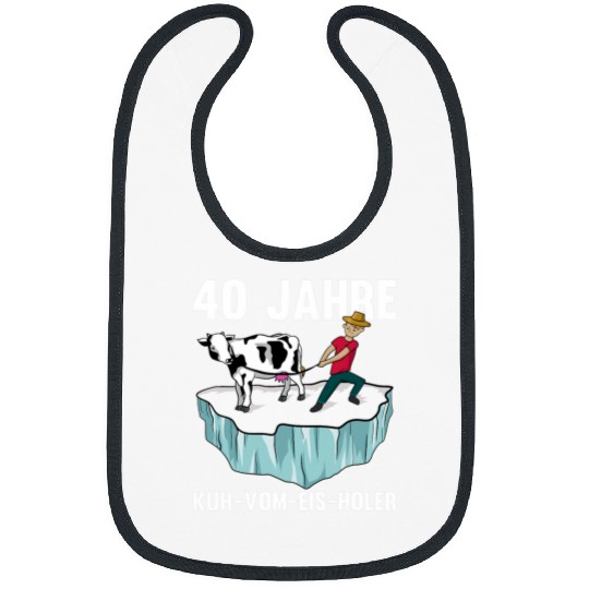Cow Pet 40 Years Cow From Ice Holer Service Anniversary Company Jubilee Bibs