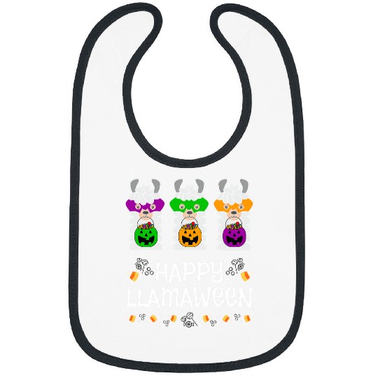 Llama Pet Funny Fall Halloween Cute Llama Alpaca Lover Happy Llamaween 32 Bibs