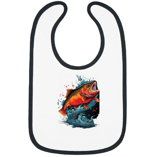 Fishing Fun Fly Fishing Arctic Char Brook Trout Fish 12 Bibs