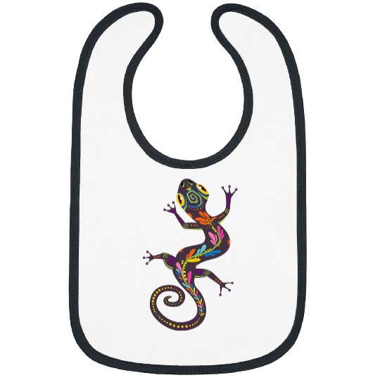 Gecko Pet Sugar Skull For Lizard Dia De Los Muertos Bibs