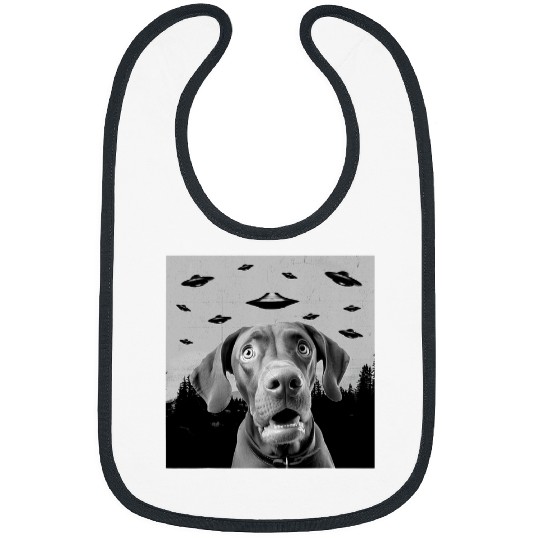 Alien UFO Funny Vizsla Dog Lover Men Women Kids Bibs