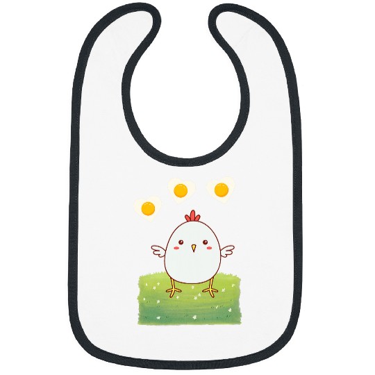 Chicken Pet Lover Design with Fried Egg Hearts 0 Bibs