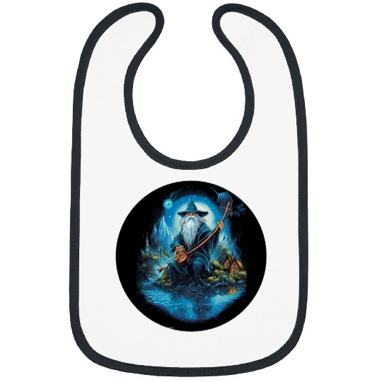 Fishing Fun Nordic Wizard T Gnome Fishing T Enchanted Forest Retro T Bibs