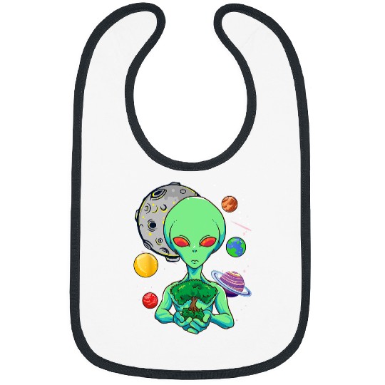 Aliens UFO Space Day Celebration Cosmic Alien Tree Of Life Earth Day Bibs