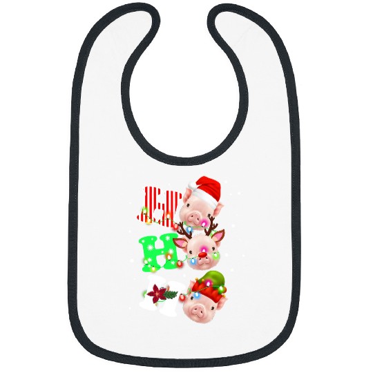 Pig Pet HO HO HO Santa Hat Funny Pig Christmas 60 Bibs
