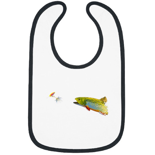 Fishing Fun Fly Fishing Brook Trout Graphic For Fisherman Bibs