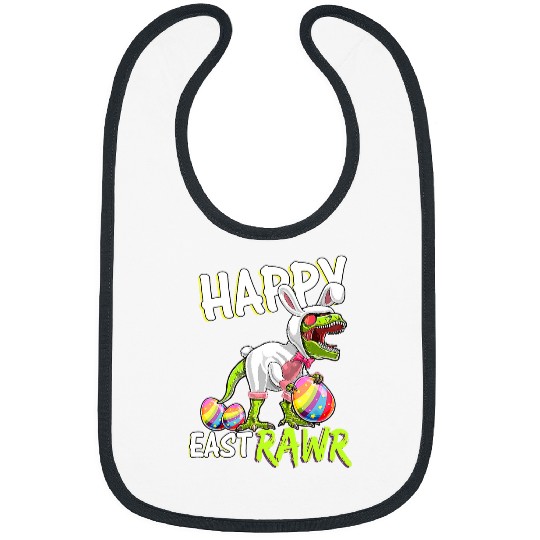 Dinosaur Pet easter trex dinosaur cute bunny egg hunt happy eastrawr Bibs