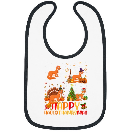 Ferret Pet Halloween Thanksgiving Christmas Weasel Hallothanksmas Bibs