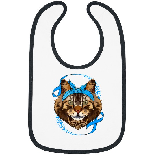 diabetess Ribbon Maine Coon diabetess Awareness Cat Blue Bandana T1D Survivor 333 Bibs