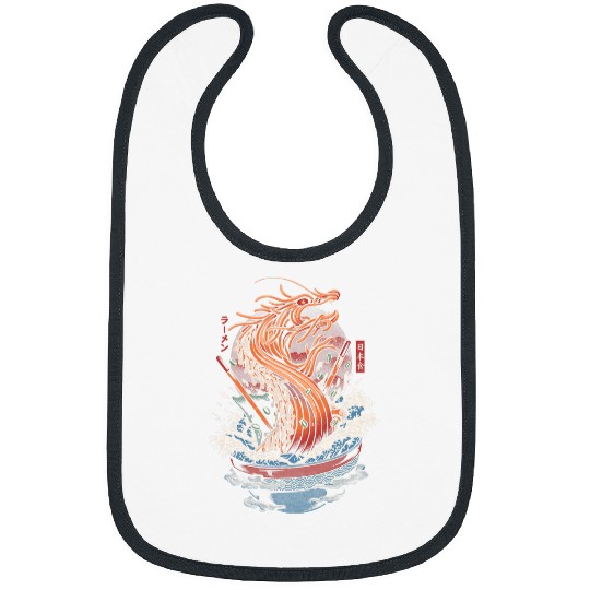 Dragon Pet Ramen Dragon Kaiju Dragon Japanese Noodle Funny Anime Bibs