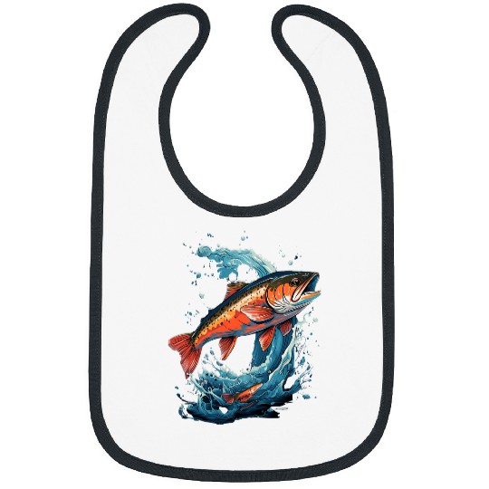 Fishing Fun Fly Fishing Arctic Char Brook Trout Fish 3 Bibs