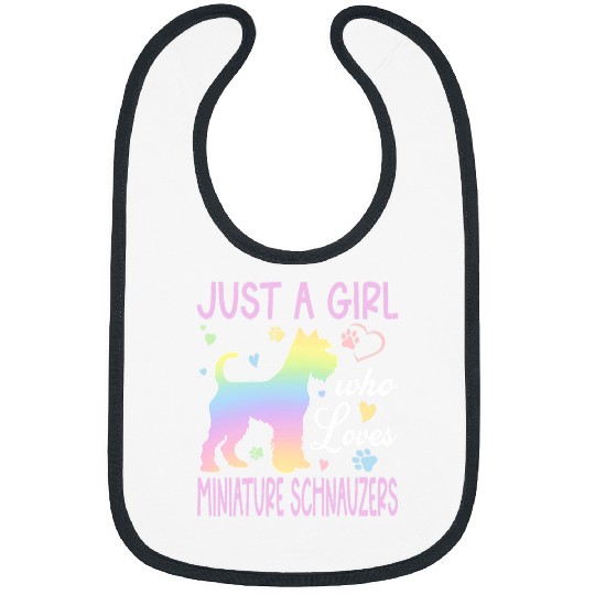 Just A Girl Who Loves Miniature Schnauzer dog cute for Girl Bibs