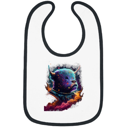 Cow Pet Astronaut Scottish Highland Cow Space Galaxy Bibs