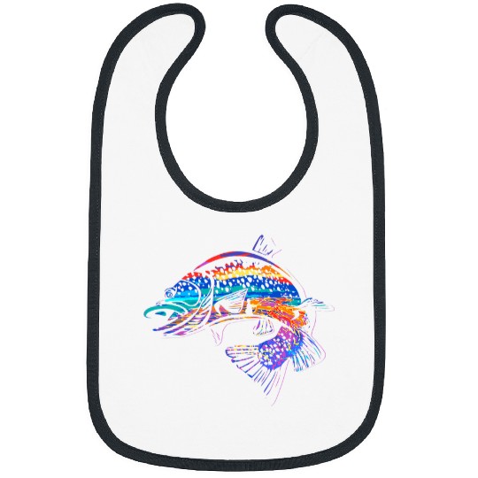 Fishing Fun Fly Fisherman Silhouette Trout Fishing River Sunset Fish Art Bibs