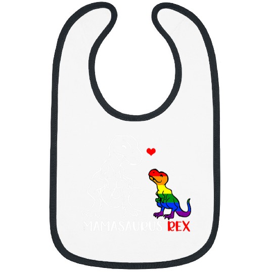 Dinosaur Pet LGBT Mamasaurus rexs T rexs Dinosaur Proud Mom LGBT Pride Bibs