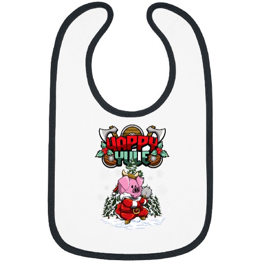 Pig Pet Happy Yule Viking Christmas Animals Piglet Bibs