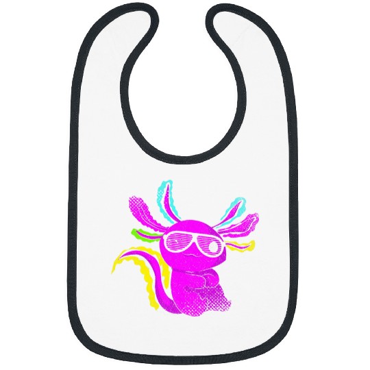 Axolotls Pet Cool Party Animal Sunglass Mexican Salamander Funny Axolotls Bibs