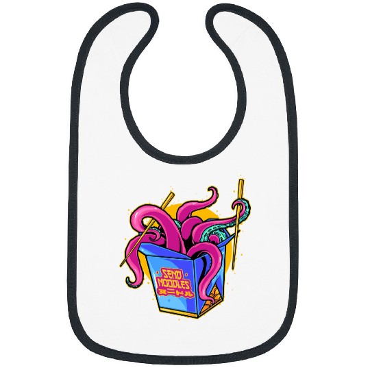 Octopus Pet Send Noodles Octopus Kraken Tentacles Japanese Food Otaku Bibs
