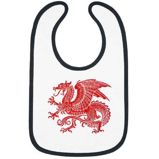 Dragon Pet Red Fierce Dragon with Spiked Wings and Mandala Dragon Skin Bibs