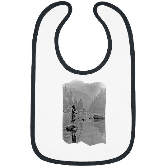 Fishing Fun Native American Indian Fisherman in Pacific Northwest Bibs