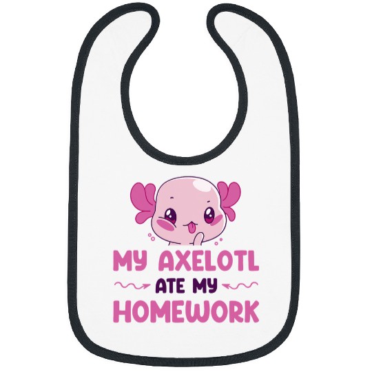 Axolotls Pet My Axalatol Ate My Homework Kawaii Walking Fish Salamander Bibs