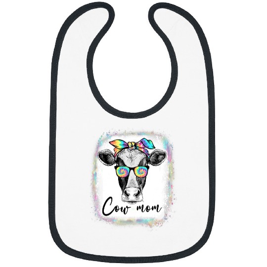 Cow Pet Mama Highland Cow With Baby Calf Floral Mothers Day Mom Bibs