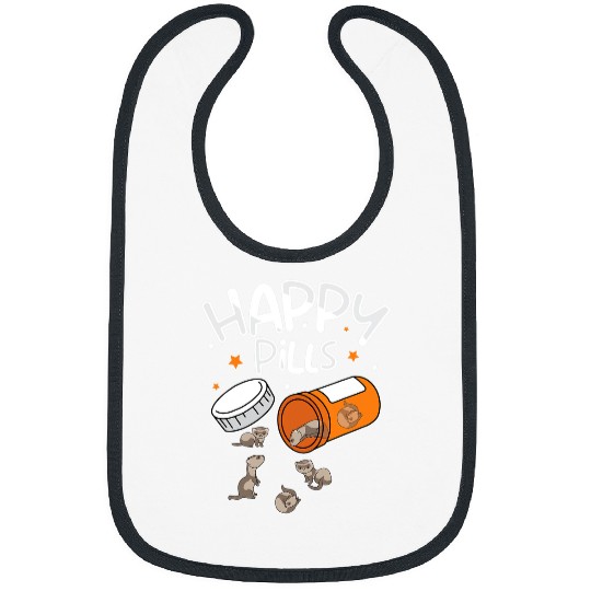 Ferret Pet Happy Pills Ferrets Funny Ferret Lover Women Girls Kids Bibs