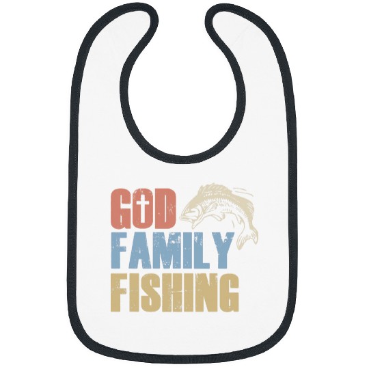 Fishing Fun God Family Fishing Christian Fisherman Bass Fish vintages Men Bibs