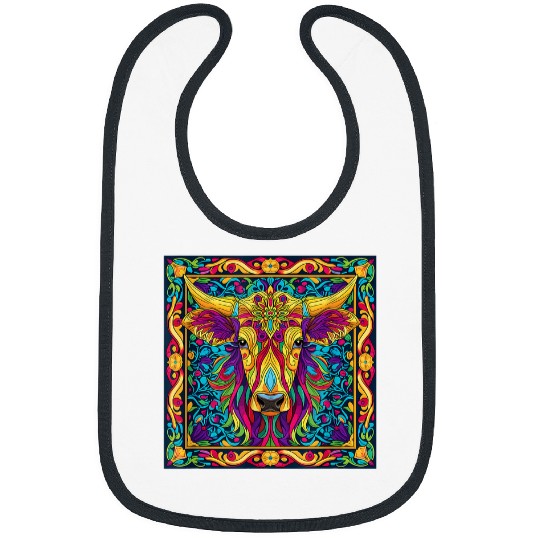 Cow Motif Cows Mandala Cute Farm Farmer Farmer Bibs