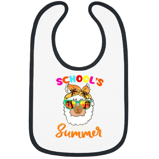 Llama Pet Teacher Messy Bun End Of Year Schools Out For Summer Llama Bibs