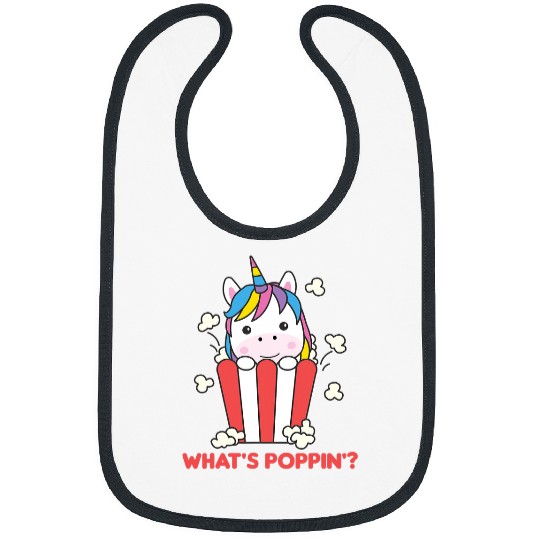 Unicorn Pet Popcorn Whats Poppin Funny Unicorns Cinema Evening Bibs