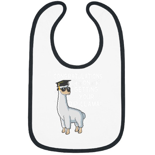 Llama Pet Funny Congratulations on DipLlama Graduation Bibs