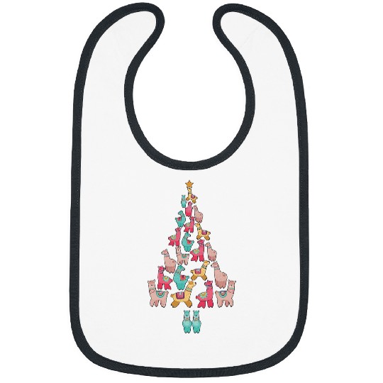 Llama Pet Christmas Tree Family Matching Santa Alpaca Llama xmass Bibs