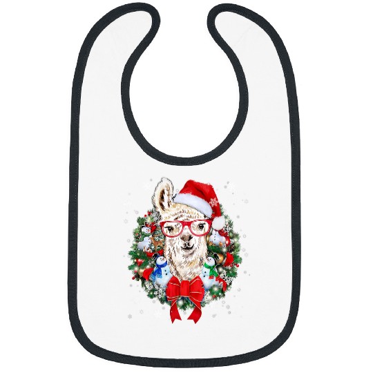 Llama Pet Christmas Wreath Ornament Decoration xmass Pajama Bibs