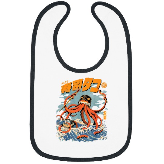 Octopus Pet The Tako Sushi Kaiju Octopus Great Wave Off Kanagawa4 Bibs