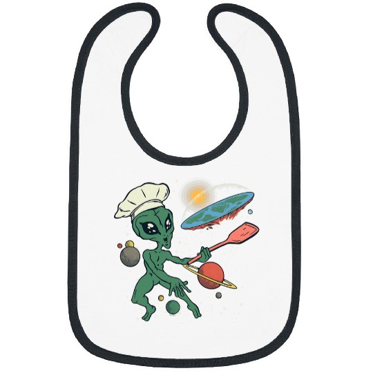 Aliens UFO Flat Earth Pizza Chef Bibs
