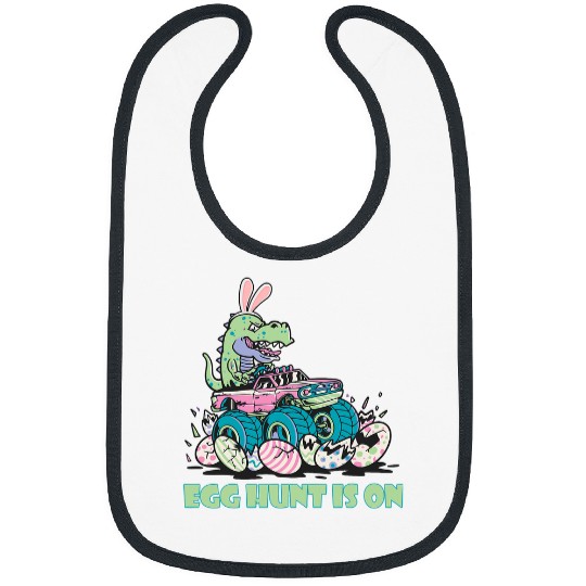 Dinosaur Pet Egg Hunt Is On Funny Easter Dinosaur Bunny Boys Kid Toddler Bibs