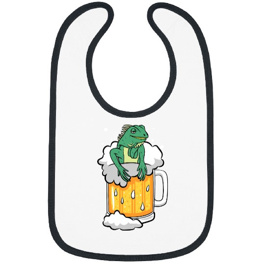 Iguana Pet Beer Funny Iguana Pet drunk in Beer Bibs