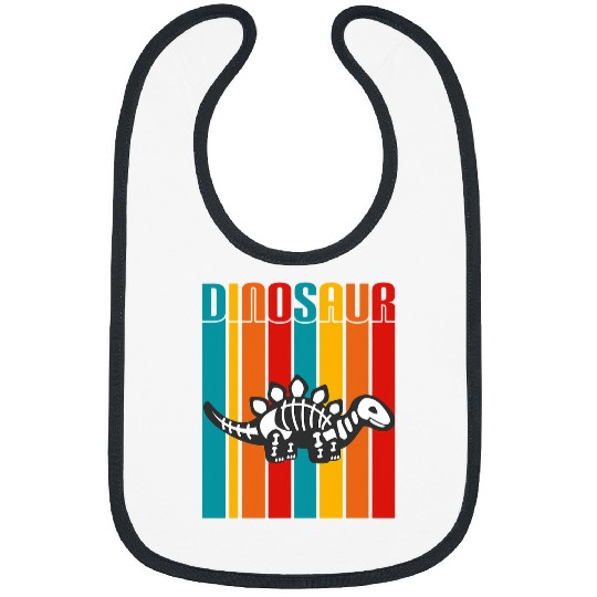 Dinosaur Pet Skull Retro Dinosaur Skeletons Paleontology Stegosaurus Bone Fossil Bibs