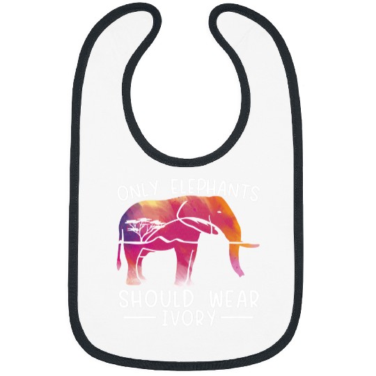 Elephant Mammal Only Elephants Should Wear Ivory Zoo Animal Zookeeper 7 Bibs