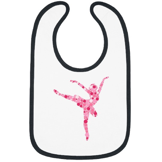 Cute Ballerina Silhouette Colorful Polka Dots Happy Dot Day Bibs