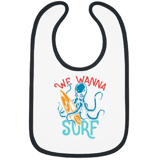 Octopus Pet We Wanna Surf Bibs