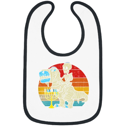 Dinosaur Pet Skull Kids Jew Skeletons Dinosaur Mummy Funny Toddler Boys Hanukkah Kids Bibs