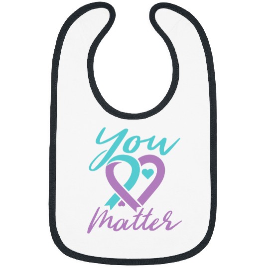 suicides Prevention 988 Ribbon You Matter suicides Prevention Awareness Teal Bibs