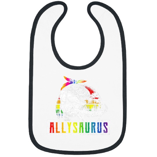 Dinosaur Pet LGBT Retro Allysaurus Rainbow Dinosaur T rexs LGBT Gay Les Pride Bibs