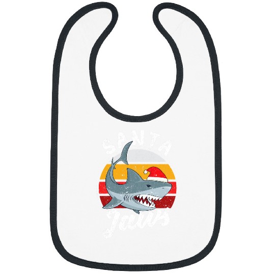 Fishing Fun Ocean Shark Fishing Santa Jaws Christmas Shark Claus xmass PJs Anglers Fishermen Bibs