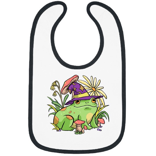 Frog Pet Cottagecore Aesthetic Mushroom Wizard Hat Frog Toad Bibs
