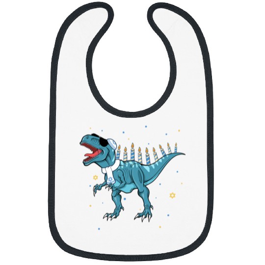 Dinosaur Pet TRex Menorah Hanukkah Chanukah Jewish Boys Kids2 Bibs