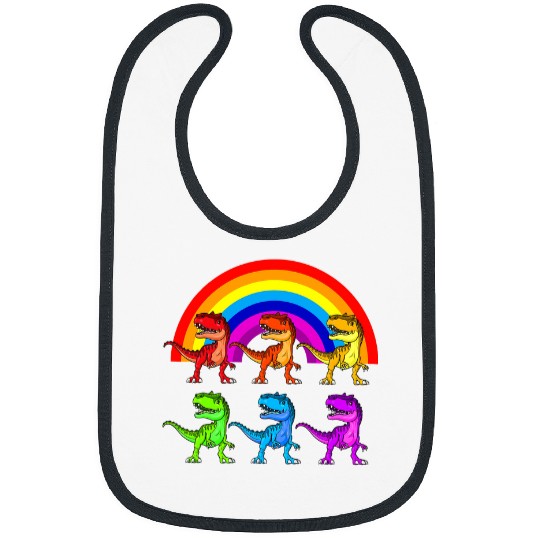 Dinosaur Pet LGBT Rainbow Dinosaur Queer T rexs LGBT Gay Pride Bibs