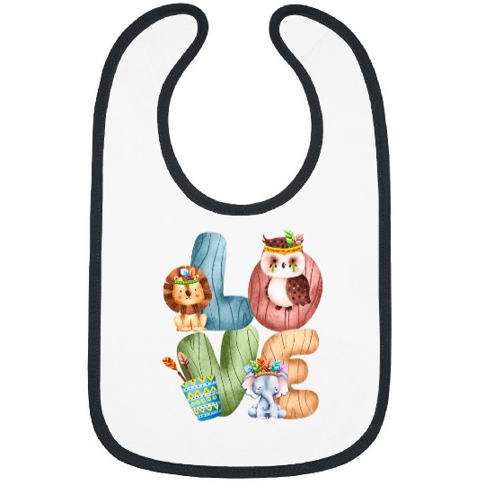 Elephant Mammal Funny I Love Animals  Lion Owl Elephant Animal Lover Bibs